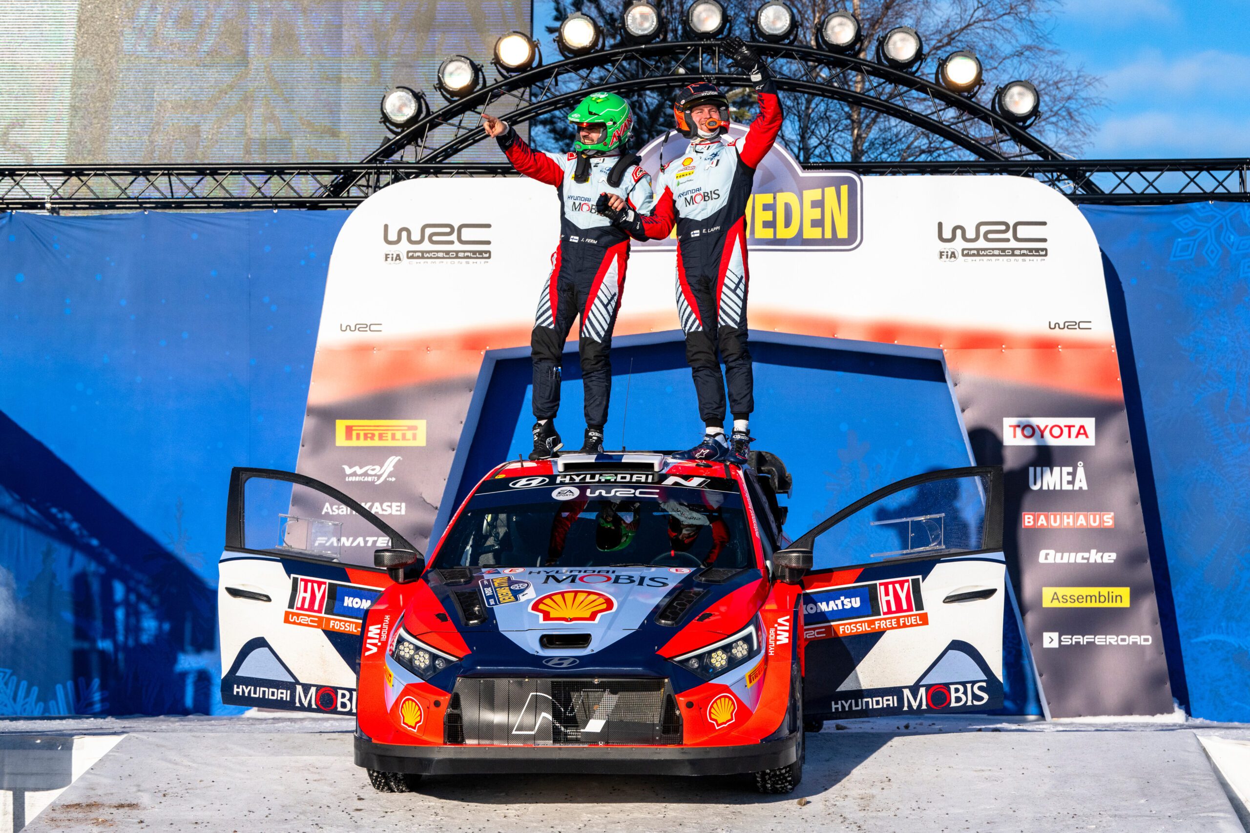 Esapekka Lappi (FIN) Janne Ferm (FIN) Of HYUNDAI SHELL MOBIS WORLD RALLY TEAM