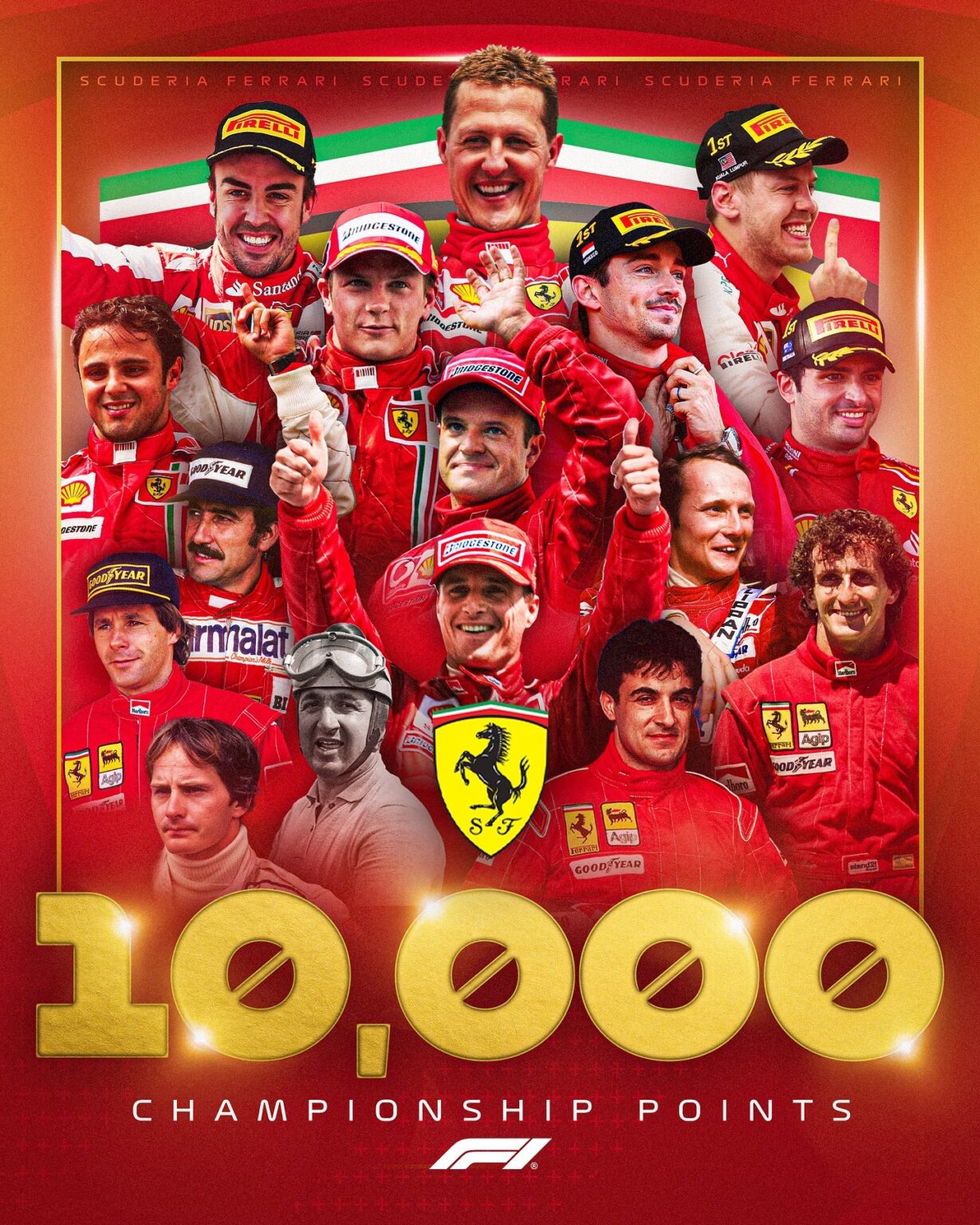 Ferrari llega alos 10 mil puntos en F1