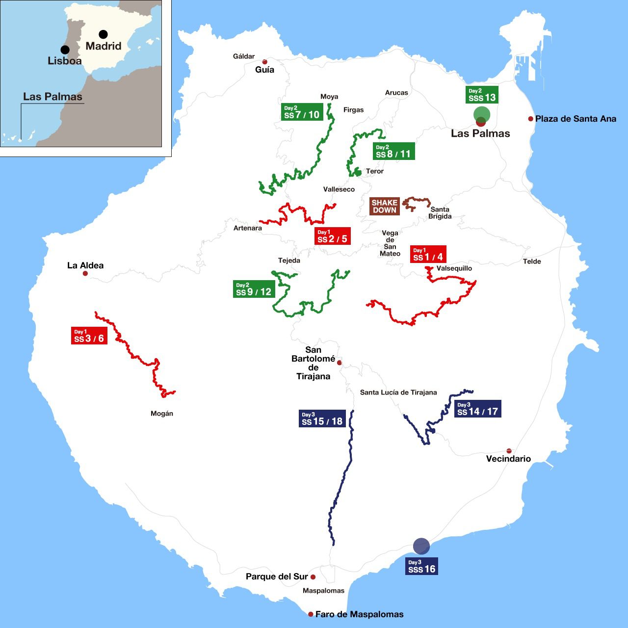 Mapa Rally Isla Canarias 2025