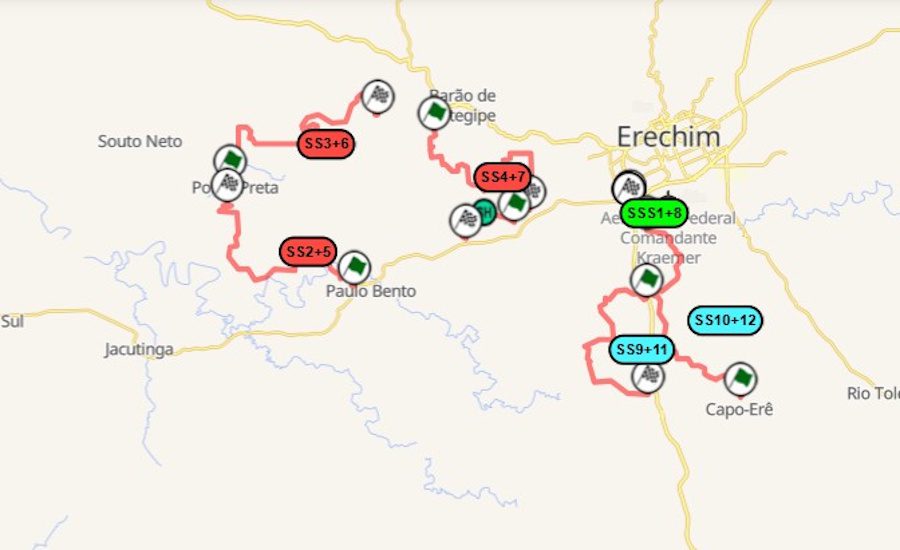 Mapa 1 Rally de Erechim 2025