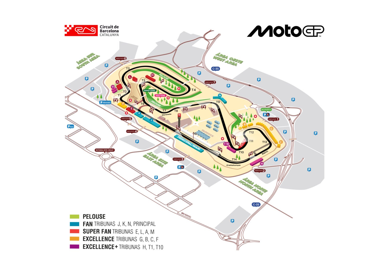 "Vista general del Circuit de Barcelona-Catalunya en Montmeló durante la jornada del sábado 16 de mayo del Gran Premio de Catalunya de MotoGP 2026, sexta cita de la temporada. El trazado catalán acogió uno de los Sprints más dramáticos de la historia reciente, con caídas múltiples, remontadas notables y un desenlace resuelto en la milésima de segundo."