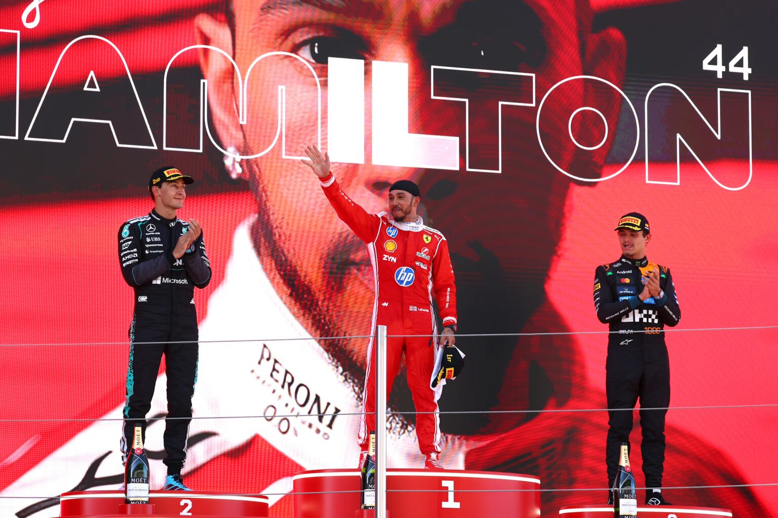 Hamilton, Russell y Norris protagonizaron el primer podio totalmente británico desde Watkins Glen 1968.