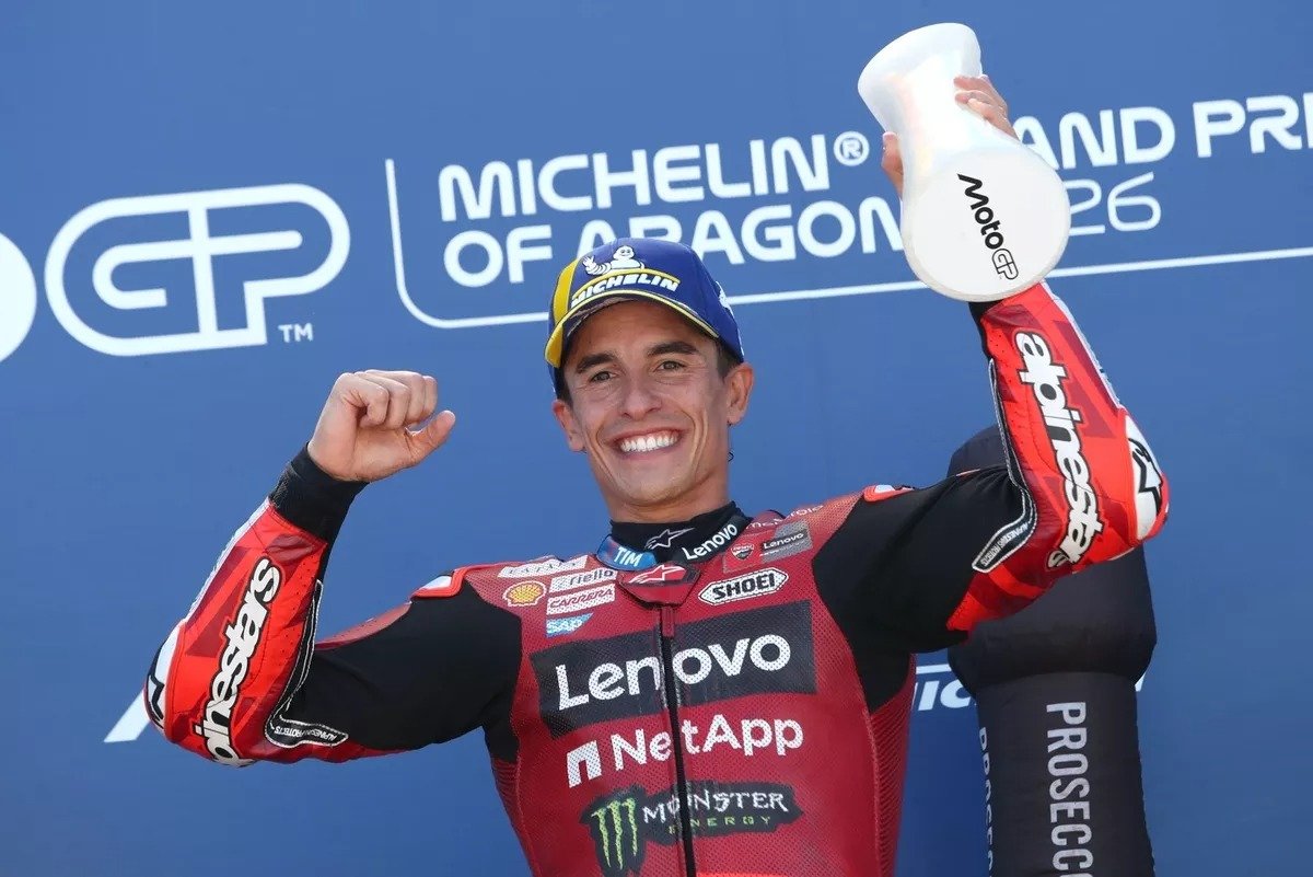Marc Márquez, otra vez arriba del cajón más alto en su feudo particular de Alcañiz